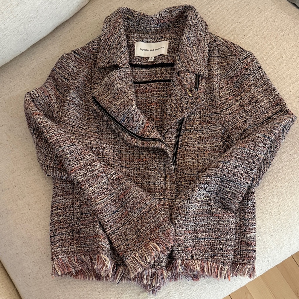 cupcakes & cashmere Multicolor Tweed Blazer Size S
